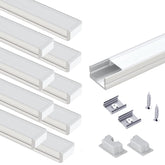 VST LED channel with milky cover provides even, soft lighting for cabinets