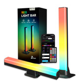 VUQ Smart LED light bar front view with vibrant RGB lighting for immersive gaming ambiance.