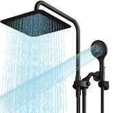VXV 10-inch square rainfall shower head delivers full-body coverage for a spa-like shower.