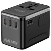 VYLEE universal travel adapter front view for global charging