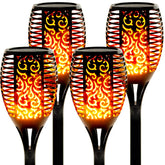 Walensee solar tiki torch 43-inch flame delivers dramatic ambiance for outdoor evenings
