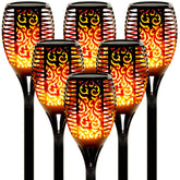 Walensee solar tiki torch flame effect adds warm ambiance outdoors.