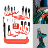 Wallmaster garage hooks organizer 12-pack on wall enables clutter-free storage