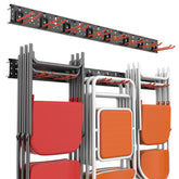 Wallmaster garage organizer rail showing organized tool storage and accessibility