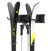 Walmann ski wall rack holds 2 pairs of skis for tidy storage