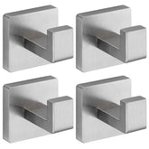 Warlve brushed nickel towel hook square - front view on wall, showcasing modern bathroom design