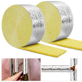 Warmfarm foil fiberglass wrap pipe insulation 32-8ft protects outdoor plumbing from cold