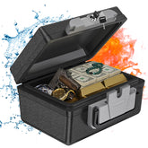 WASJOYE Fireproof Waterproof Safe Box front view, portable protection for valuables
