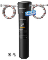 Waterdrop 15UA-UF under-sink system shown for compact kitchen filtration.