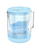 Waterdrop glass alkaline pitcher close-up with clear water.