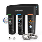 Waterdrop TSA under-sink filter system close-up of the 8-layer housing for clean taste