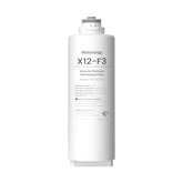 Waterdrop WD-X12 filter system front view highlights compact under-sink installation.