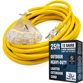 Watt's Wire 25 ft waterproof outdoor cord with high visibility for tools and lights