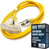 Watts Wire 6ft outdoor waterproof extension cord for weather-resistant power on outdoor projects.