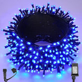 WBao 300LED 108ft blue Christmas lights adorn a tree for a vivid festive glow