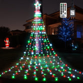 WBao outdoor Christmas lights with a 12-inch star topper create a bright focal point for festive curb appeal.