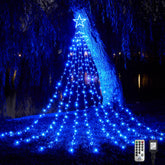WBao 12-inch star topper waterfall lights for outdoor decor