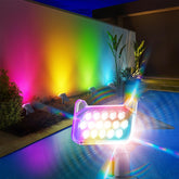 WdtPro solar color changing lights 6-pack side view showing durable outdoor ambiance
