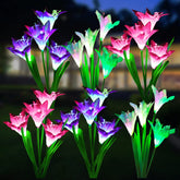 WdtPro six-pack solar lily lights group shot for versatile outdoor decor