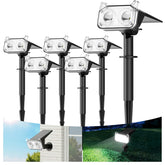 WdtPro upgraded bright solar spotlight illuminating a driveway at night