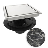 WEBANG square shower drain brushed cover blends with floors and improves flow