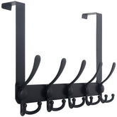WEBI over-the-door hook with five hooks keeps coats neatly organized.