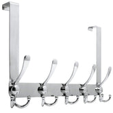 WEBI over-the-door hook with five tri-hooks keeps coats organized and off the floor.