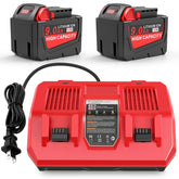 WECACHWE 18V two-pack battery with rapid dual charger for Milwaukee tools