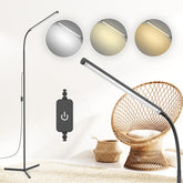 WEDEESUN 15W floor lamp with gooseneck showing precise placement for versatile room lighting