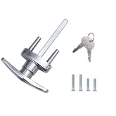 Wedelweib garage door T-handle lock front view, sturdy steel construction for reliable security.
