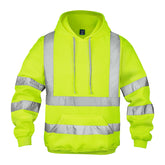 wefeyuv hi vis sweatshirt pullover yellow front view for high visibility during work