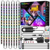 WeFomey 8-piece RGB under-cabinet strips for vivid ambient lighting.