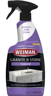 Weiman Granite & Stone Sealer Spray bottle close-up ready to protect stone.