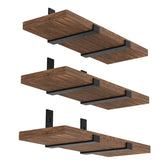 WEKIS 12-inch heavy-duty bracket seen from the side supports sturdy wall shelves.