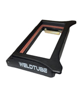 WELDTUBE Flip-Front Adapter on helmet front enables fast grinding access.