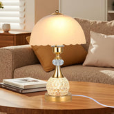 WELAISA crystal table lamp with jellyfish shade, enhances room ambiance and easy cleaning