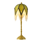 WELAISA vintage tasselled lamp base in gold finish adds classic bedside elegance