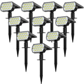 WELALO solar spotlights with 52 LEDs illuminate walkways with wide coverage