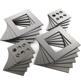 WelderElite welding coupon set with laser-cut steel edge for precise beginner practice.