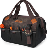 Welkinland 18-pocket tools bag front view for rugged organization and easy access.