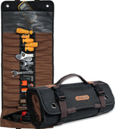 Welkinland 23-pocket canvas tool roll outer view showing rugged design for daily use