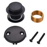 WELLUP Black tub drain tiptoe assembly shows durable brass construction for reliable bathroom performance.
