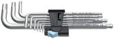 Wera 5022720001 stainless hex key set front view, rust-resistant and organized.