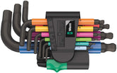 Wera 950/9 Hex-Plus multicolour set in case with color-coded keys for quick identification.