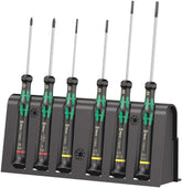 Wera Kraftform Micro screwdrivers with rack for quick access and organized workspace.