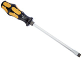 Wera Kraftform Plus 932 A slotted screwdriver with 10 mm head for precise fits.