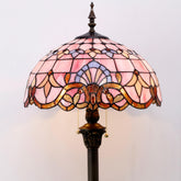 WERFACTORY Tiffany floor lamp with pink baroque stained glass creates warm ambience for living rooms