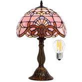WERFACTORY Tiffany lamp with stained glass shade brightens living spaces.