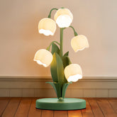 WERFOP Lily of The Valley Lamp with five-flower design for elegant bedroom decor.