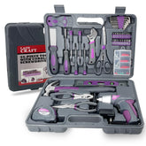Werktough 44PCS pink cordless screwdriver kit in compact case for easy DIY tasks